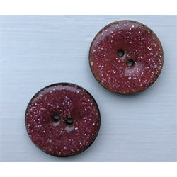 KOKOSKNAPP EMALJERT - Rosarde med glitter